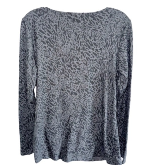 Max & Mia Twist Top Long Sleeve Side Women's Tunic Leopard Black/Gray Sz Small - Picture 5 of 10